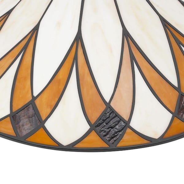 OUKANING 15.7 in. 3-Light Colorful Retro Semi-Flush Mount Ceiling