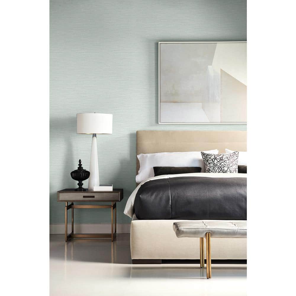 Sea Glass Faux Linen Weave Removable Wallpaper