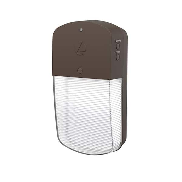 Lithonia Lighting OLWP 70-Watt Equivalent Bronze Outdoor Integrated LED Wall Pack Light with Selectable (On/Off) Dusk to Dawn Photocell