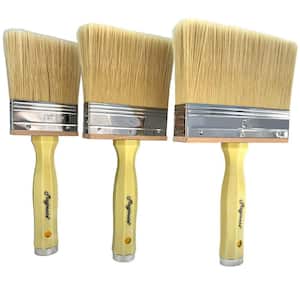 3 in. 4 in. and 6 in. Deck Stain and Sealer Block Paint Brushes, Bristle Paint Brushes on Wood, Walls, Furniture