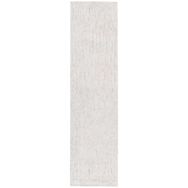 SAFAVIEH Ebony 2 ft. x 9 ft. Rust/Gray Abstract Modern Striped Runner ...