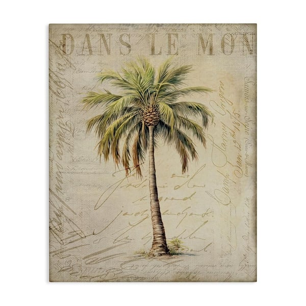 Vintage Palm Tree by Andrea Haase 1 Piece Unframed Nature Graphic Art Print 20 in. x 16 in.