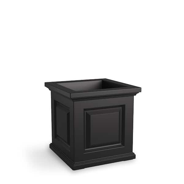 Nantucket 16 in. Square Self-Watering Black Polyethylene Planter