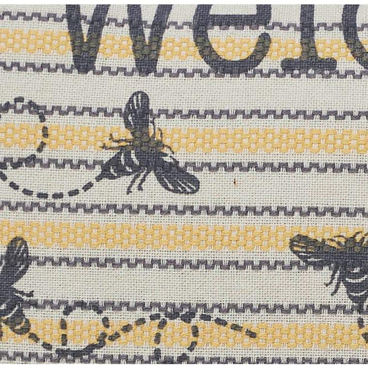 Vintage Yellow and White Cotton Striped Throw Pillow