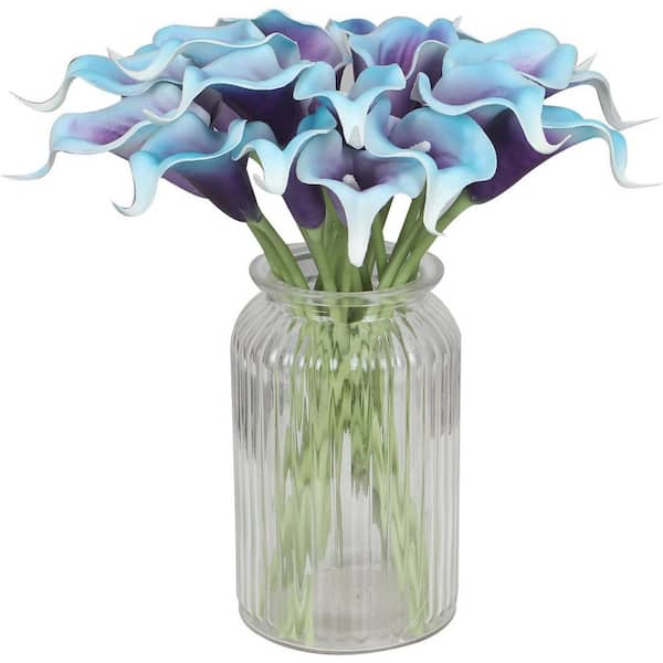 INNOBULE 13.4 in. Purple in Blue Indoor Artificial Calla