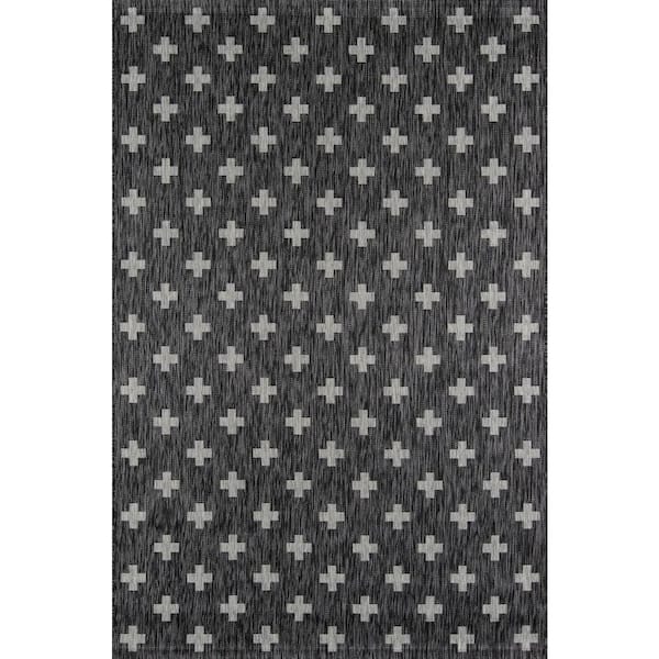 Umbria Charcoal 6 ft. 7 in. x 9 ft. 6 in. Indoor/Outdoor Area Rug