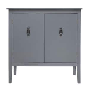 31.5 in. W x 15.75 in. D x 31.5 in. H Gray Vintage Style Linen Cabinet with 2 Doors