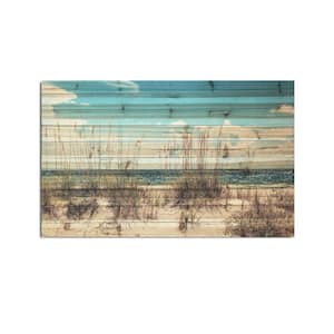 Sand Dunes Planked Wood Beach Nature Art Print 30 in. x 48 in.