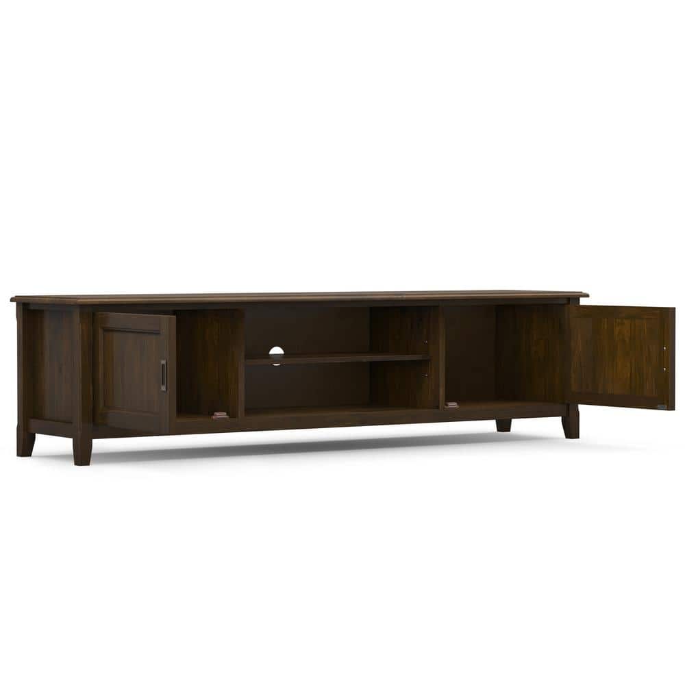 Burlington Mahogany Brown 72'' Solid Wood TV Media Stand