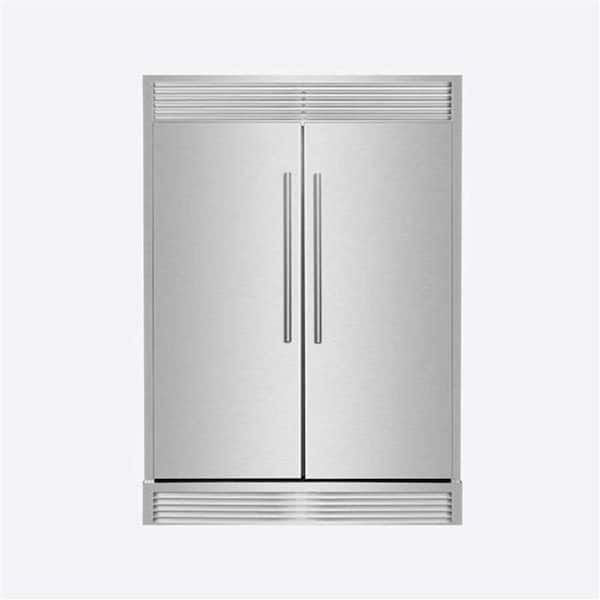 Maderno 2-Piece 56-Inch Convertible Refrigerator, 27.2 cu. ft. with Decorative Grill, 60-Inch Wide in Stainless Steel
