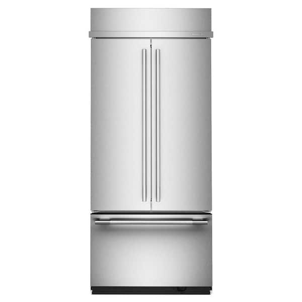 36 in. 20.8 cu. ft. Built-In French Door Refrigerator in Stainless Steel with PrintShield Finish with Platinum Interior