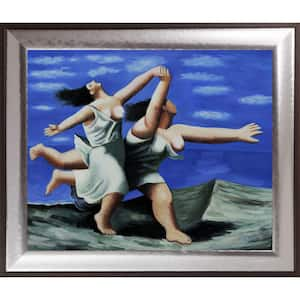 Two Women Running on Beach (Race) by Pablo Picasso Magnesium Framed People Oil Painting Art Print 25.25 in. x 29.25 in.