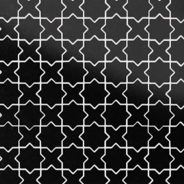 Metro 2 in. Star Matte Black with Black Cross 12 in. x 12 in. Porcelain Floor and Wall Mosaic Tile (10.0 sq. ft. /Case)