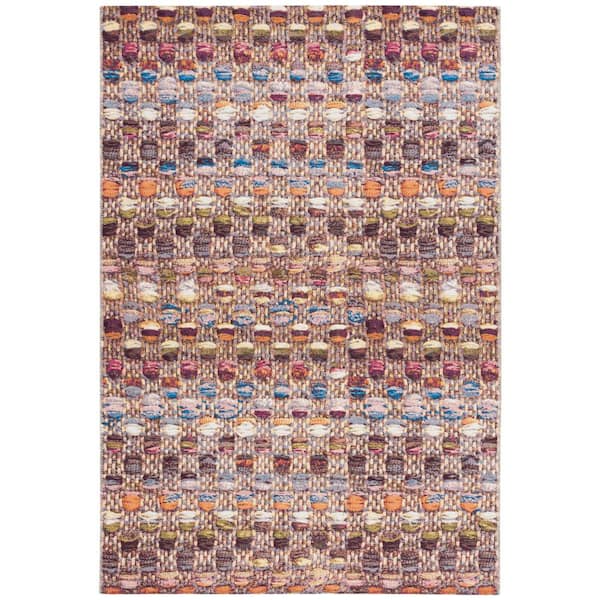 Barbados Purple/Green Rust 4 ft. x 6 ft. Striped Interwoven Indoor/Outdoor Area Rug