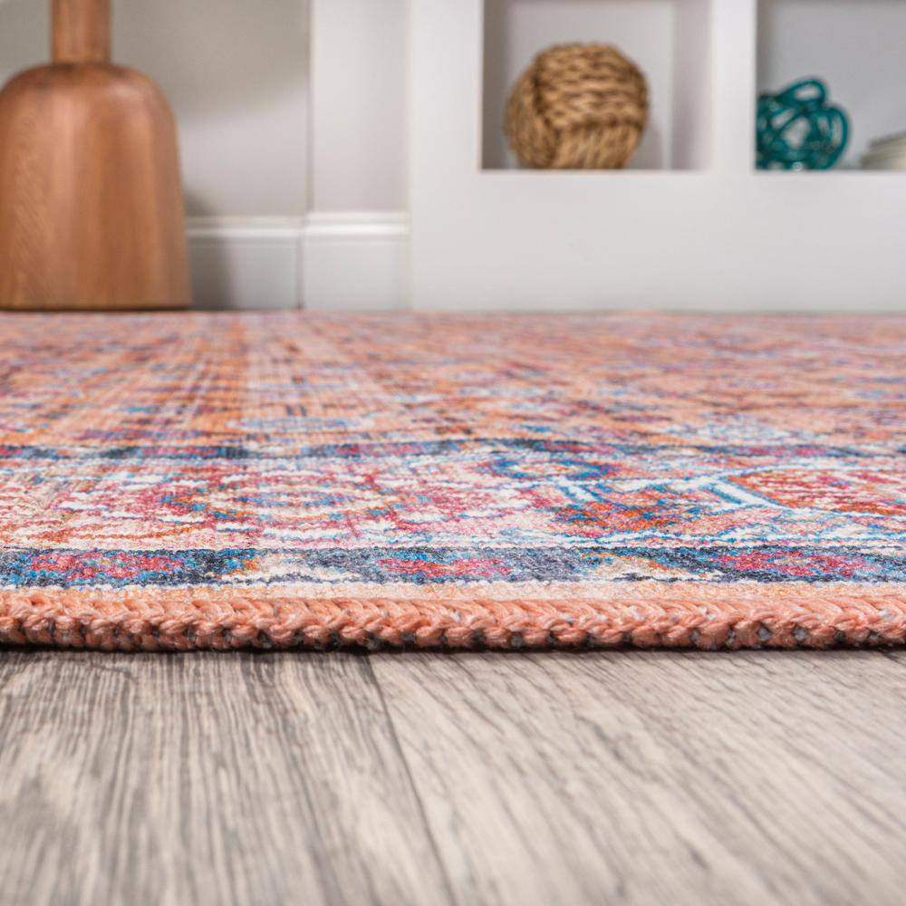Kemer Multi-Color Persian Washable Synthetic Area Rug