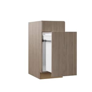 Designer Series Edgeley Assembled 15x34.5x23.75 in. Pull Out Trash Can Base Kitchen Cabinet in Driftwood