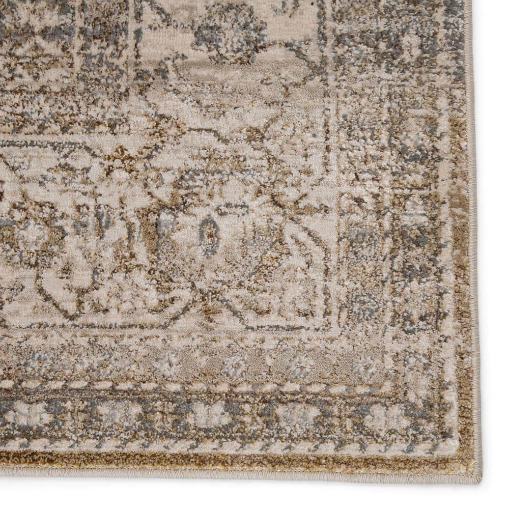 Sinclaire Vintage-Inspired Gray and Cream Lattice Area Rug - 10'6"x7'10"
