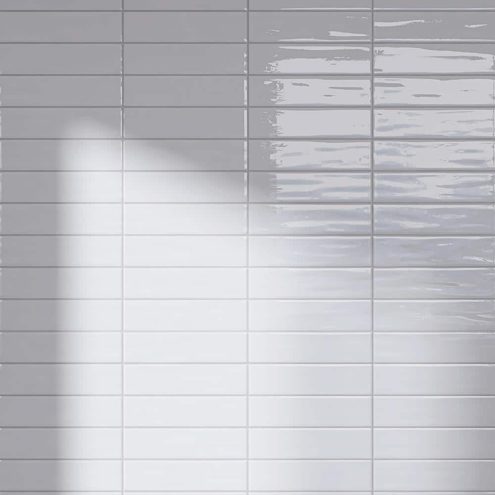 MOLOVO Zarati White 2.95 in. x 11.81 in. Polished Ceramic Wall Tile (6.03 sq. ft./Case)