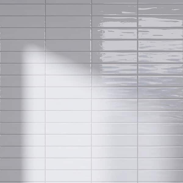 MOLOVO Zarati White 2.95 in. x 11.81 in. Polished Ceramic Wall Tile (6.03 sq. ft./Case)