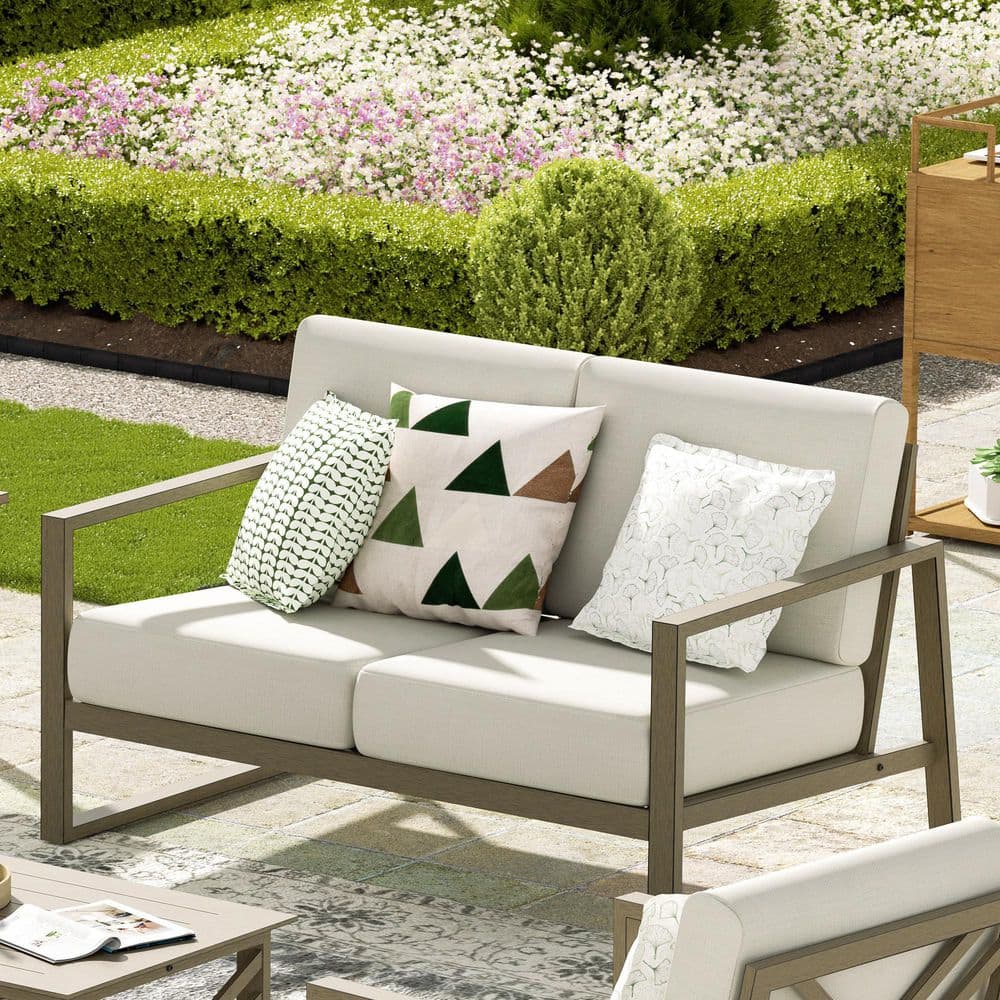 Hamarto Aluminum Outdoor Loveseat with Cushion