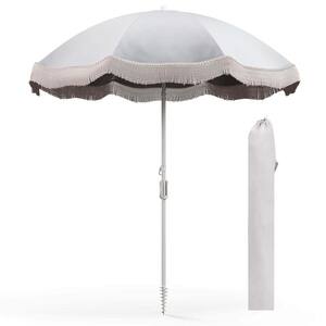 6.5 ft. Steel Market Tilt Patio Umbrella in White
