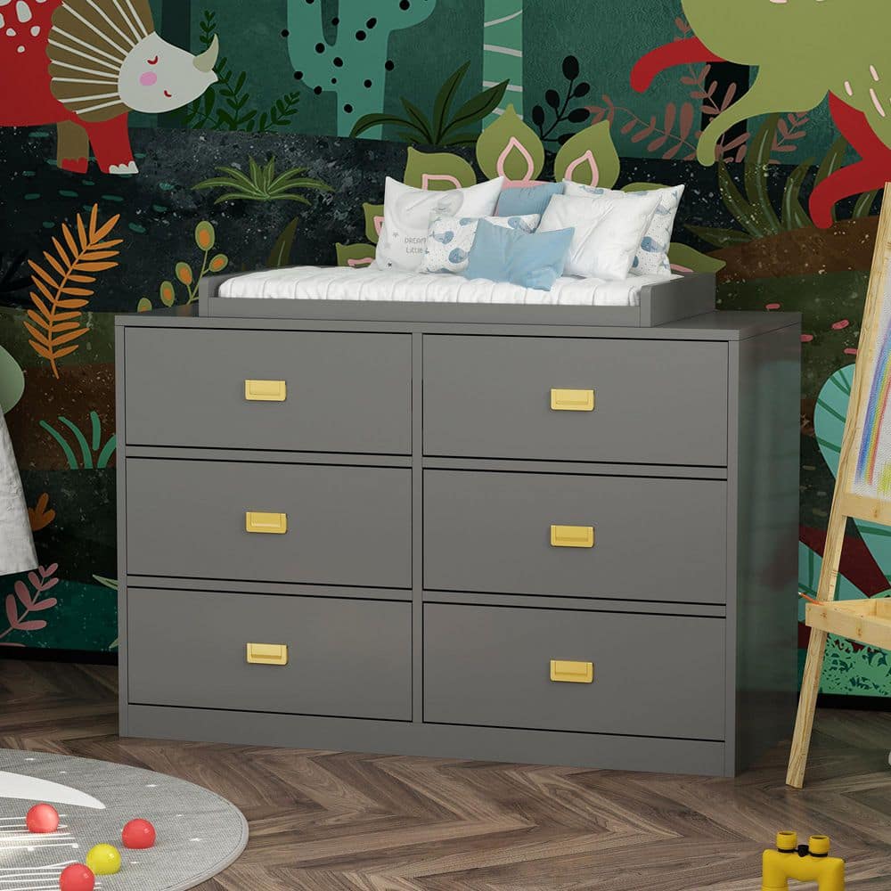 graphite blue dresser Furniture of America Manzanillo Slate Blue Dresser