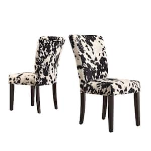 Whitmire Black Cowhide Fabric Parsons Dining Chair (Set of 2)