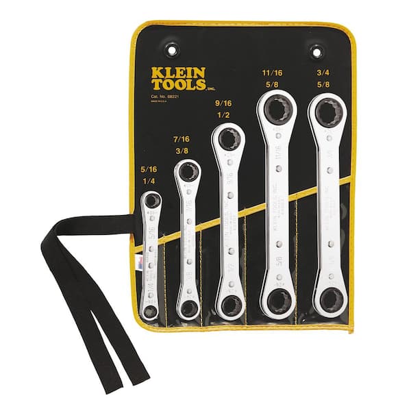 Klein Tools 5-Piece Ratcheting Box Wrench Set
