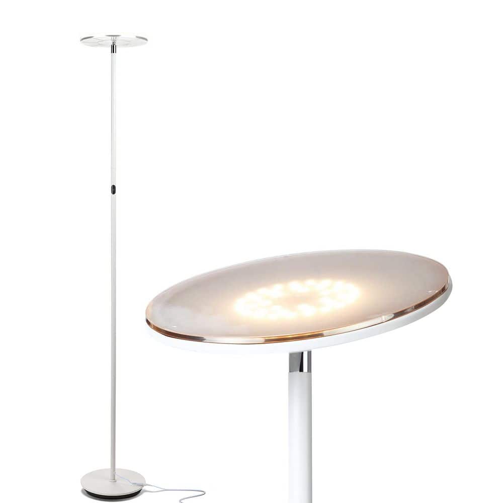 フローライト　透明感　高品質　ハイグレード　専用台座付き　虹　パワー Brightech Sky Flux 67 in. White Industrial 1-Light Dimmable and