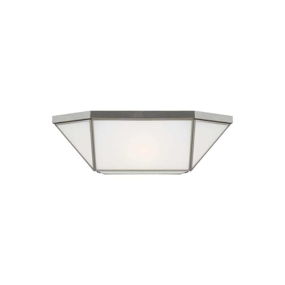 Morrison 20'' Brushed Nickel Indoor/Outdoor Flush Mount with Glass Shade