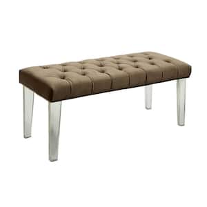 Casar Brown Bench with Tufted Cushion (20 in. H X 48 in. W x 18 in. D)