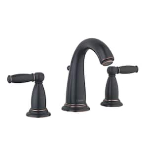 Swing C Deck 8 in. Widespread Double Handle Low Arc Bathroom Faucet in Oil Rubbed Bronze