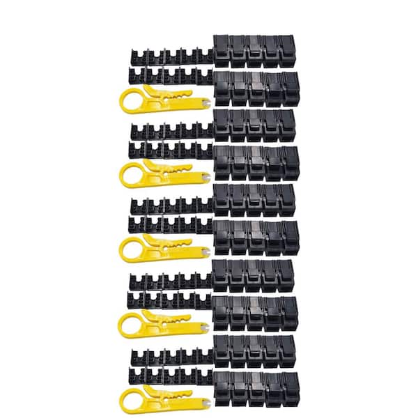 Micro Connectors, Inc Cat 6A Unshielded Punch Down Keystone Jack with Tool in Black (50-Pack)