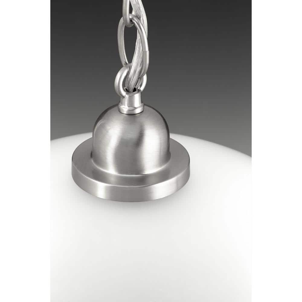Nickel Etched Glass Dome Pendant Light with Bowl Shade