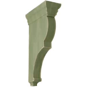 3-1/2 in. x 14 in. x 7-1/2 in. Restoration Green Extra Large Rojas Wood Vintage Decor Corbel