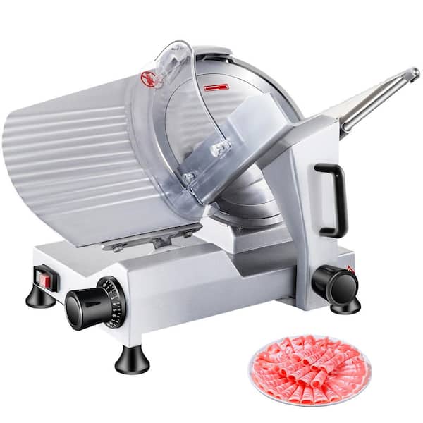 240 Watt Electric Meat Slicer, 10 in. Carbon Steel Blade Deli Slicer, Adjustable Thickness 0-0.47 in. 350-400 RPM