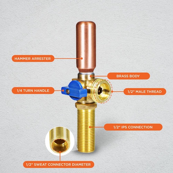 1/2 in. Brass MIP x MHT Washing Machine Hot Water Valve 1/2 in. Brass MIP x MHT Washing Machine Hot Water Valve
