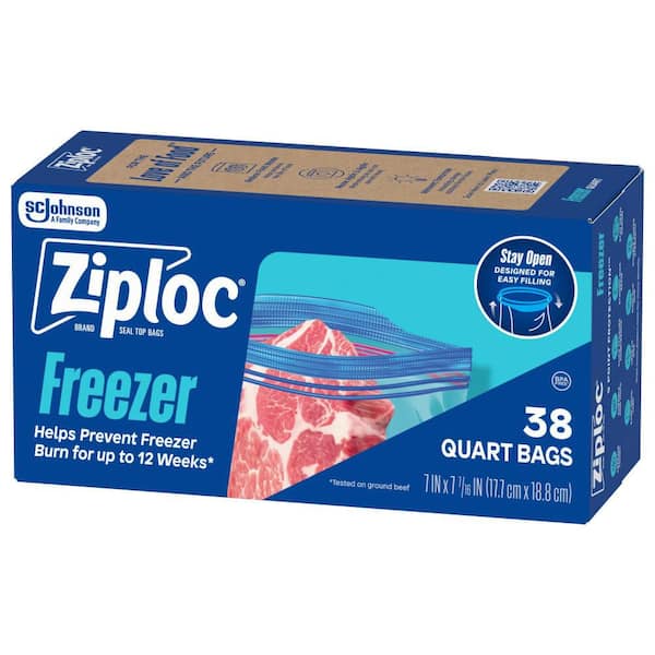 Ziploc Freezer Quart Plastic Bag - Value Pack (38-Count) 665255