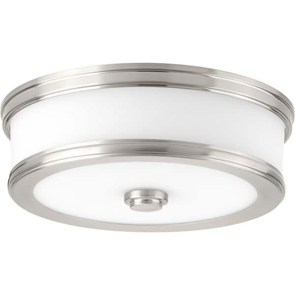 Progress Lighting Bezel LED Collection 17-Watt Brushed Nickel Integrated LED Flush Mount