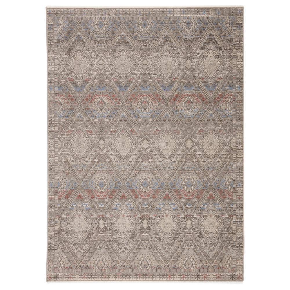 Shayan Gray/Blue 3 ft. 11 in. x 5 ft. 3 in. Tribal Rectangle Area Rug