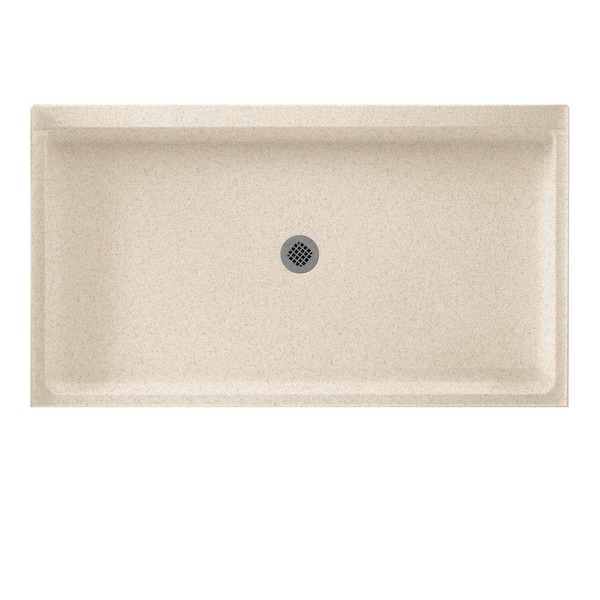 Swan 34 in. x 60 in. Solid Surface Single Threshold Center Drain Shower Pan in Bermuda Sand