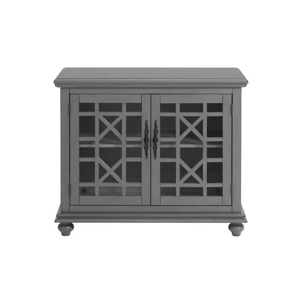 Martin Svensson Home Elegant 38 in. Grey TV Stand Fits TVs up to 42 in. with Adjustable Shelf