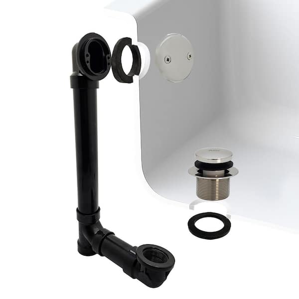 1-1/2 in. Tip Toe Schedule 40 ABS Bath Waste with 2-Hole Elbow in Polished Nickel
