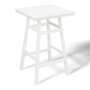 Laguna 30 in. Square HDPE Plastic All Weather Outdoor Patio Bar Height High Top Pub Table in White