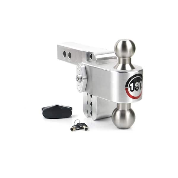 180 Hitch - 4" Adjustable Trailer Hitch Ball Mount for 2" Receiver w/ Stainless Steel Balls, 12,500 lbs GTW