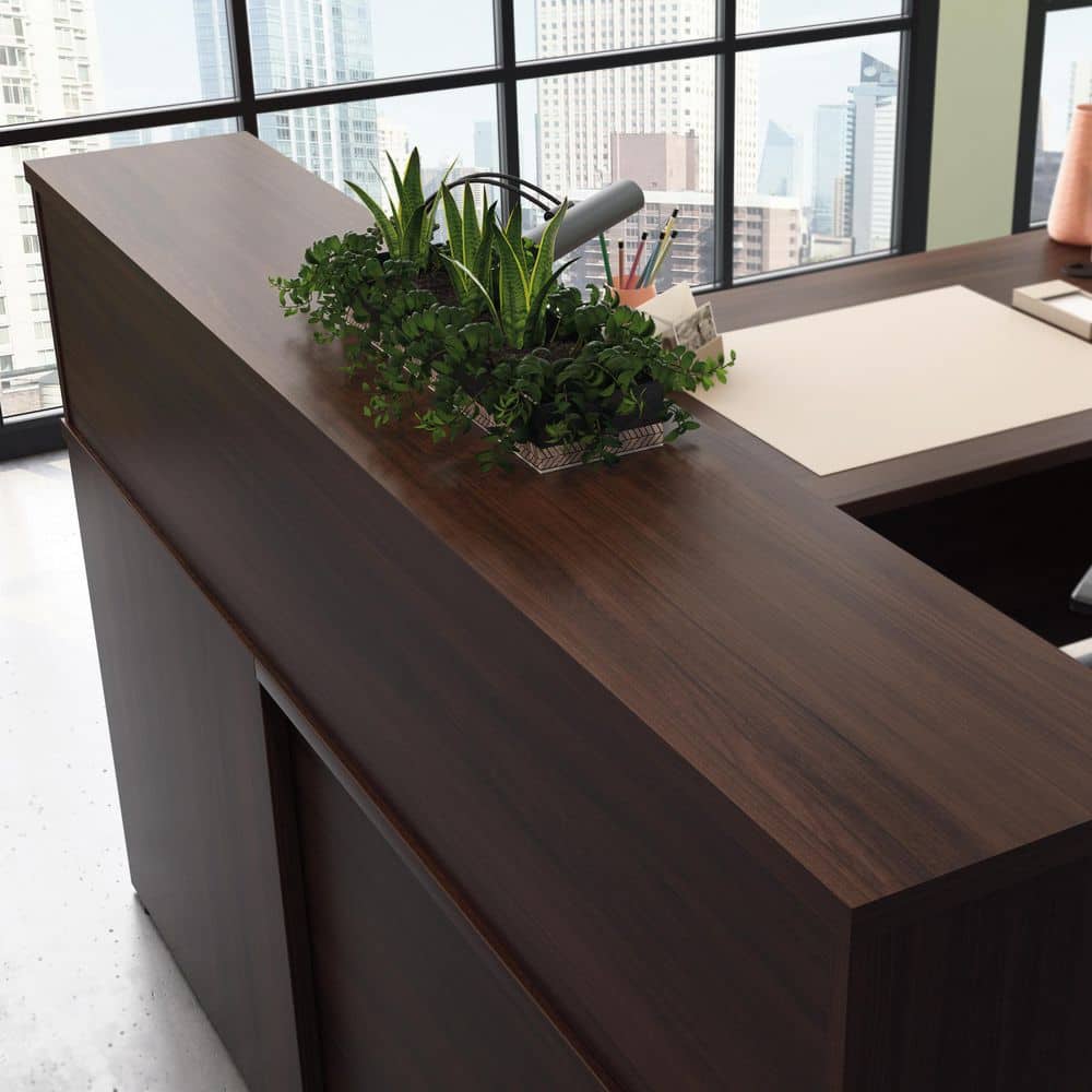 Noble Elm Brown Engineered Wood Reception Hutch