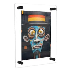 15 in. W. x 18 in. Rectangular Double Acrylic Picture Frame Black Wall Mounted Magnet Best 11 in. W. x 14 in. Art Size