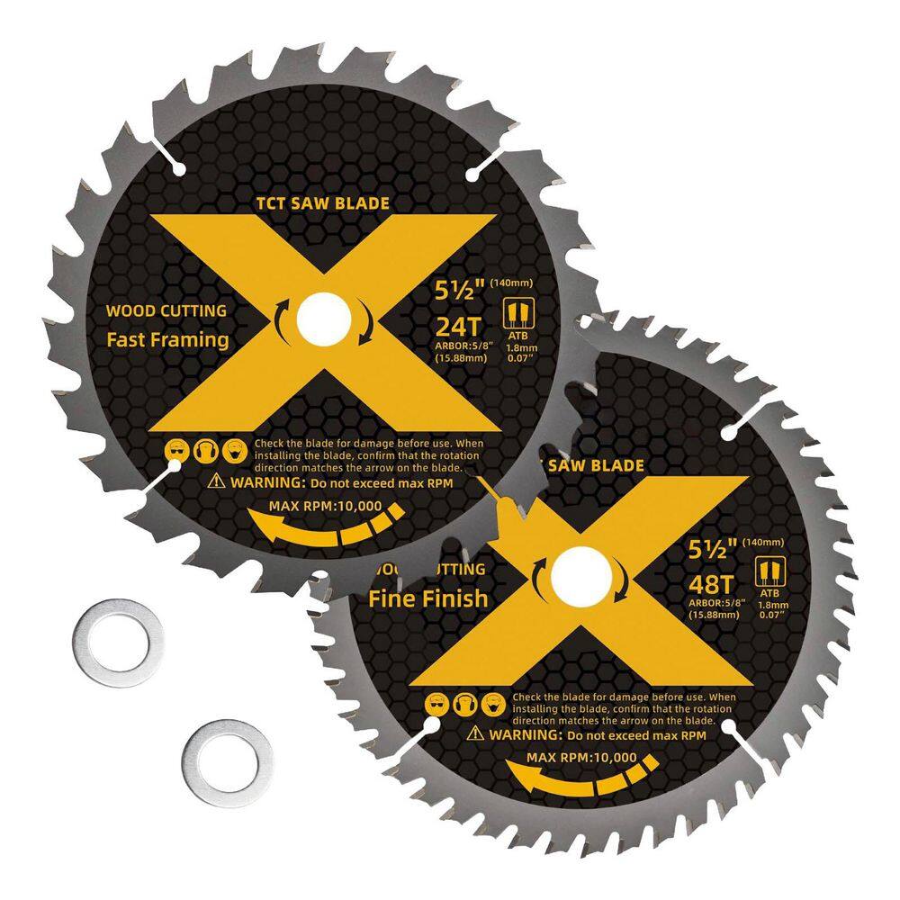 5-1/2 in. 24-Tooth Framing Cutting Tungsten Carbide Saw Blade Power Tool Accessory 2 Pack price history on PriceWatchPro
