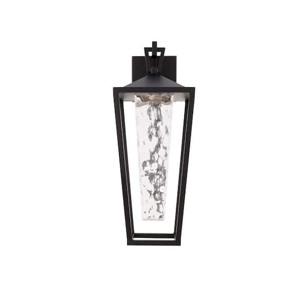 Manchester 25 in. Black Indoor/Outdoor Hardwired Wall Sconce Integrated LED with Selectable 4CCT 2700K-3000K-3500K-4000K