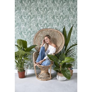 Fifi Green Palm Frond Green Wallpaper Sample